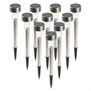 10x LED Solar Lawn Lamp Garden Pathway Yard Bollard Light (Warm Light)
