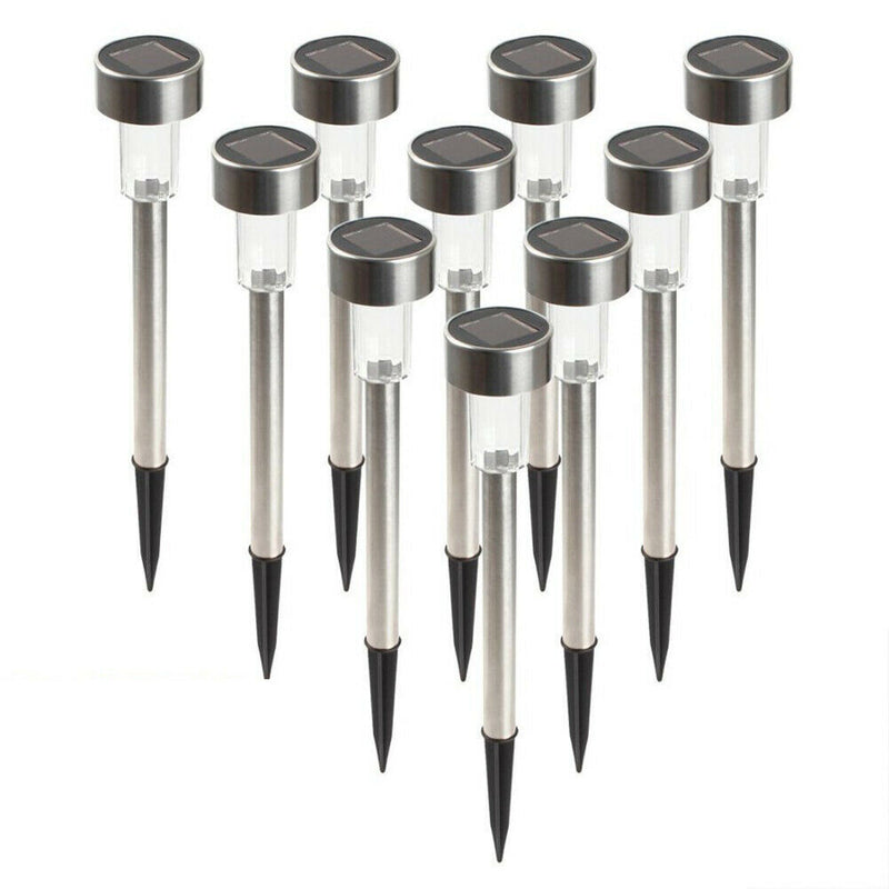 10x LED Solar Lawn Lamp Garden Pathway Yard Bollard Light (Warm Light)