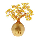 Yellow Feng Shui Crystal Money Tree Office Home Decor Bring Luck / Wealth
