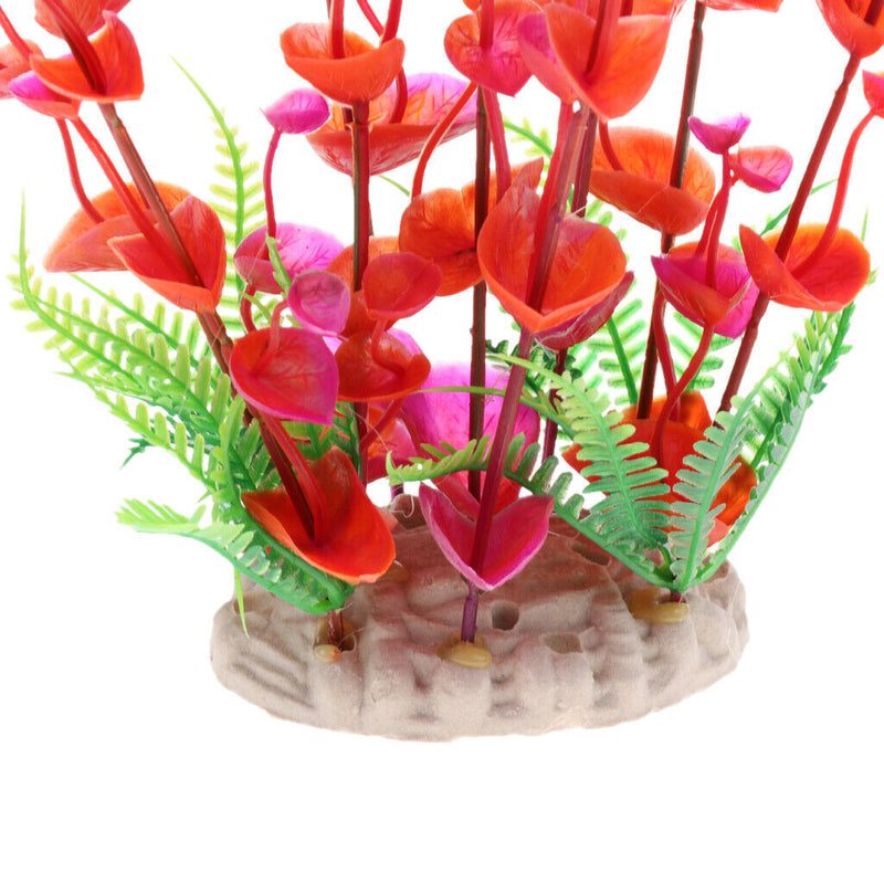 Underwater Aquarium Fish Tank Landscape Decorative Simulation Grass Red