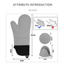 Silicone Oven Mitts and Pot Holders Heat Resistant with Cotton Quilted Liner