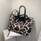 Women Leopard Handbags Fashion PU Leather Large Capacity Shoulder Tote Bag