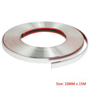 10MM x 15M PVC Chrome Moulding Trim strip Self Adhesive Fits Most Car Auto Decor