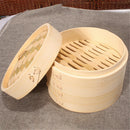 Kitchen Bamboo Steamer Basket Asian Food Steamer for Dim Sum Dumplings 15cm