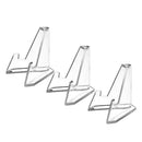 3x Clear Coin Display Stands Easel Holders Rack for Badges Pocket Watches