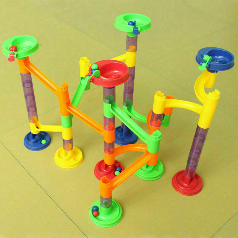 DIY Run Building Blocks Marble Race Game Christmas For Ki Construction Toys T5H3