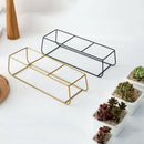 Nordic Simple Wrought Iron Flower Pot Set Three Pots One Shelf Square Ceram D4J2