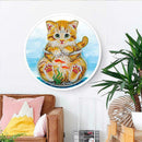 Cat Mural Pink Tassels DIY Diamond Painting Special Shape Drill Home Decor