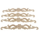 4xFloral Wood Carved Corner Applique Decorate Frame - 27X4X0.8cm