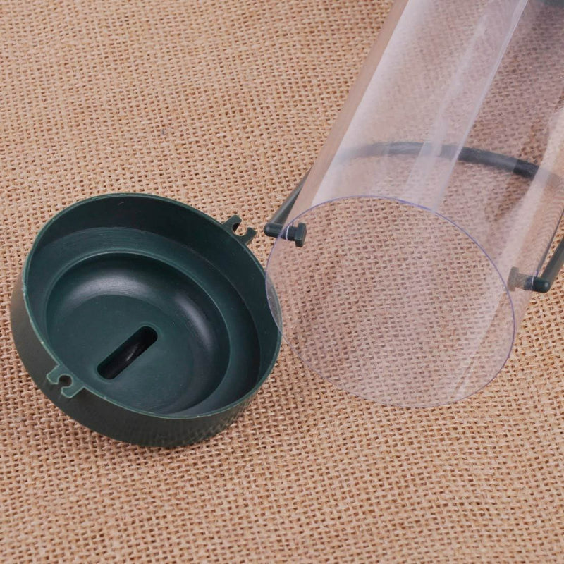 Clear Hanging Wild Bird Seed Feeder Squirrel Perch Garden Outdoor Feeding Cage
