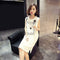 Fashion Printing Sleeveless Dress Women Loose Round Neck Dresses (White M)