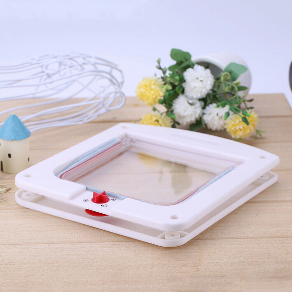 Lockable Cat Flap Door Kitten Dog Pet Lock Suitable for Any Wall White