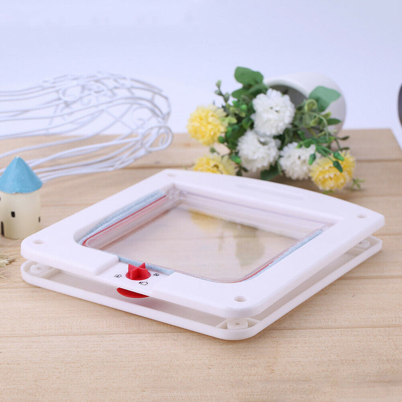 Lockable Cat Flap Door Kitten Dog Pet Lock Suitable for Any Wall White