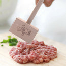 Wooden double sided beef steak mallet meat tenderizer kitchen hammer pounder3CXP