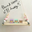 Home Wall Hanging Wooden Ornaments Nordic Beads Board Hanging Storage Shelf F7S2