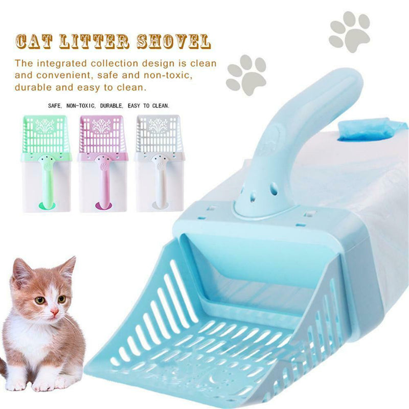 One-piece Cat Litter Shovel Cleaning Set Shovel with Holder for Daily Pets Care