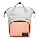 Stripe Hit Color Mommy Backpacks Maternity Baby Nursing Diaper Bags (Pink)