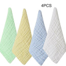 4pcs Burp Cloths Absorbent Facial Towels Soft For Baby Cotton Comfortable Unisex
