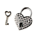 Metal Heart Shape Padlock With Key Suitcase Kids Diary Jewelry Box Lock Set