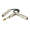 8" Long 6.35mm Plug Male To Twin 6.5mm Mono Female Audio Y Splitter