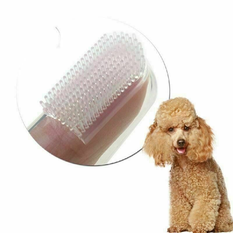 1X Pet Dog Cat Oral Dental Brush Cleaning Finger Toothbrush Teeth  Care  Hy C0O0
