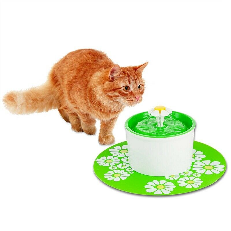 Pet Feeding Mat Placemat Cat Dog Large Floral Anti Slip Waterer Pad Silicon F8Z3