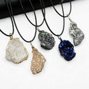 Wrap Rainbow Titanium Crystal Agate Druzy Quartz Geode Pendant Xmas Gifts
