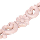 Exquisite Classic Wood Carved Flower Applique Furniture Natural SIZE:16 x 3