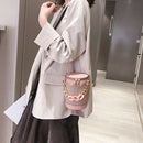 Women'S Bucket Summer Handbag New Korean Fashion Chain Small Round Bag Stit M6U5