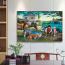 DIY Village Outing Full Drill Diamond Painting 5D Bead Art Picture Mosaic