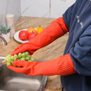 Waterproof Warm Household Dishwashing Dust Glove Long Rubber Gloves Kitchen  Hn