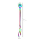 4 piece set of stainless steel creative magic flower flower fruit fork colo D4P3