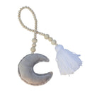 Beaded Moon Tassel Hanging Ornament Curtains Tieback for Home Shop Decor
