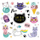 iron on patches cat heat transfer badges washable clothing deco diy applique JR