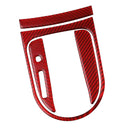 3PCS Rear Red Carbon Fiber Gear Shift Frame Stickers for Ford Mustang 2015-2019