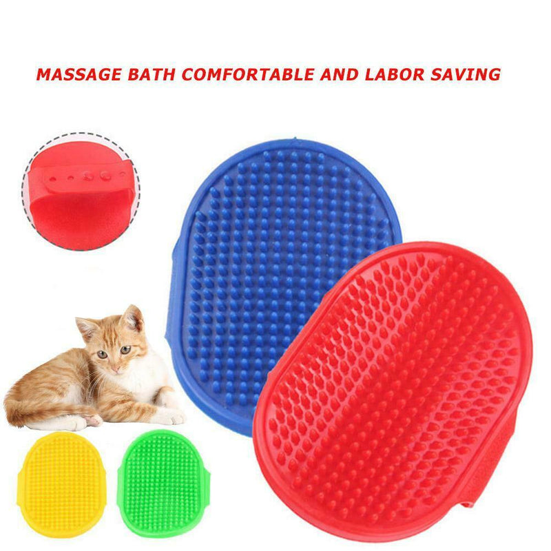 Dog Cat Bath Brush Rubber Glove Hair Fur Grooming Massage Pets Supplies