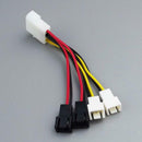 2pcs 4-Pin Molex to 3-Pin fan Power Cable Adapter Connector 12v*2 / 5v*2 A