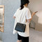 Lattice Pattern Women Shoulder Handbag Leather Chain Crossbody Bag (Black)