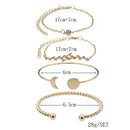 4Pcs/Set Women Bohemian Crystal Bracelet Leaf Moon Handmade Alloy Bangle Jewe ME