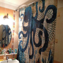 Sea Turtle Waterproof Shower Curtain Octopus Home Bathroom Curtains with 12