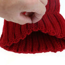 2pcs Parent-offspring Cap Baby Mom Pompon Winter Warm Knit Hat(Wine Red)