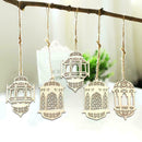 3 Pieces Of Wooden Lantern Pendants DIY Lantern Decoration Crafts Pendant T4H8