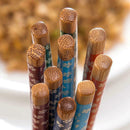 10 Pairs Chinese Chopsticks Wooden Bamboo Traditional Japanese Wood Chopsticks