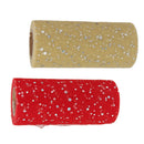 2 Roll Glitter Sequin Tulle Fabric 15cm Wide for Clothes Gifts Party Decor