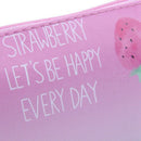 Beautiful strawberry PU case school waterproof pencil bag for stationery sc