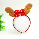 Cute Christmas Antler Headband Bow Hair Band Head Hoop Girl Party Costumes Prop