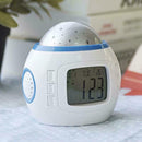 Night Light Projector Lamp Bedroom Alarm Clock With Music for Kid Christma RQQ