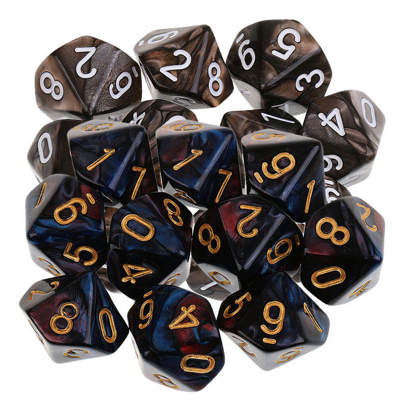 20x Acrylic 16mm Polyhedral Dices for Dungeons & Dragons Games Accessories