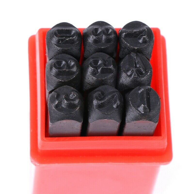 1 Set Numbers Steel Metal Die Leather Stamp Punch Tool Case Kit Craft 3Mm