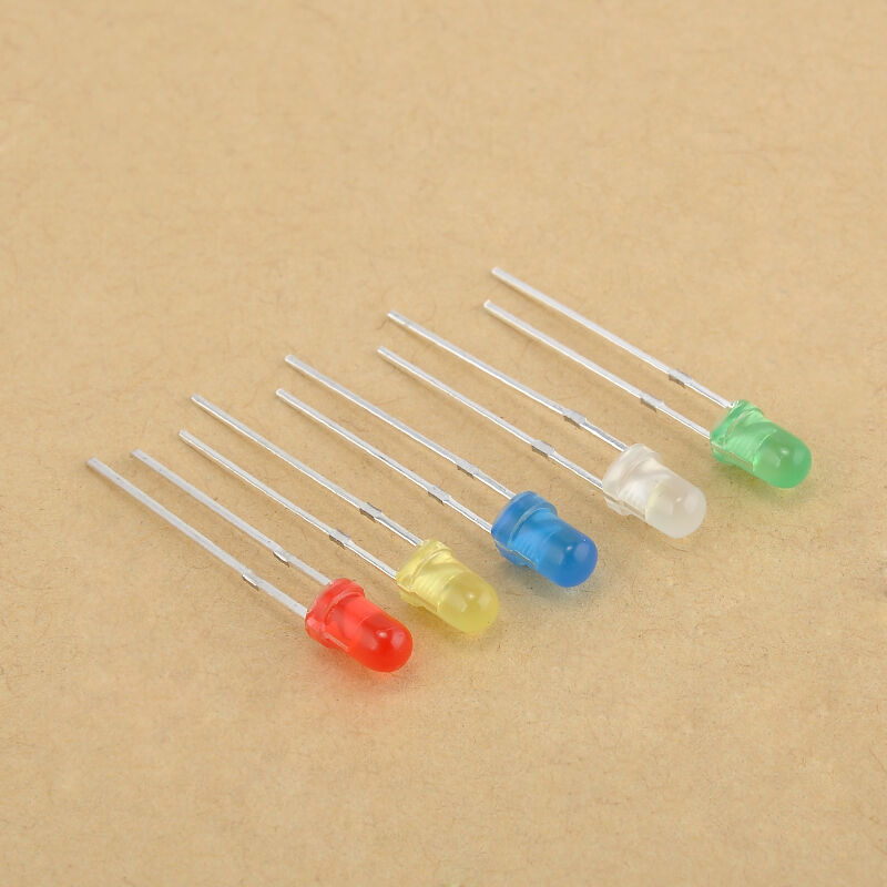 100PCS Useful energy saving 3mm LED Light Bulb Emitting Diode Lamps 5 Colors